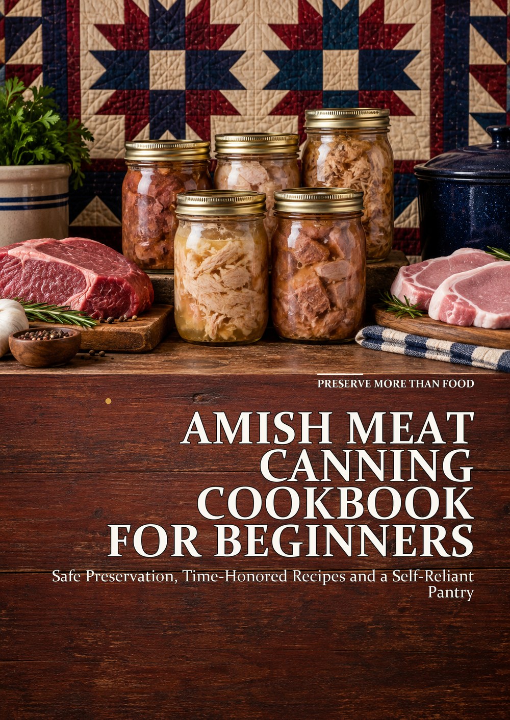 AMISH MEAT CANNING COOKBOOK FOR BEGINNERS Safe Preservation, Time-Honored Recipes and a Self-Reliant Pantry PRESERVE MORE THAN FOOD cover