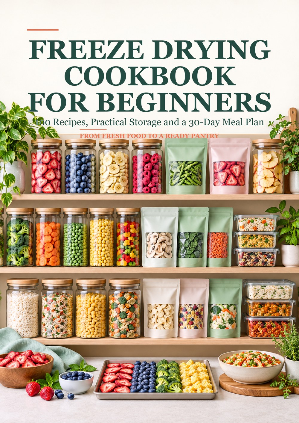 FREEZE DRYING COOKBOOK FOR BEGINNERS 100 Recipes, Practical Storage and a 30-Day Meal Plan FROM FRESH FOOD TO A READY PANTRY cover