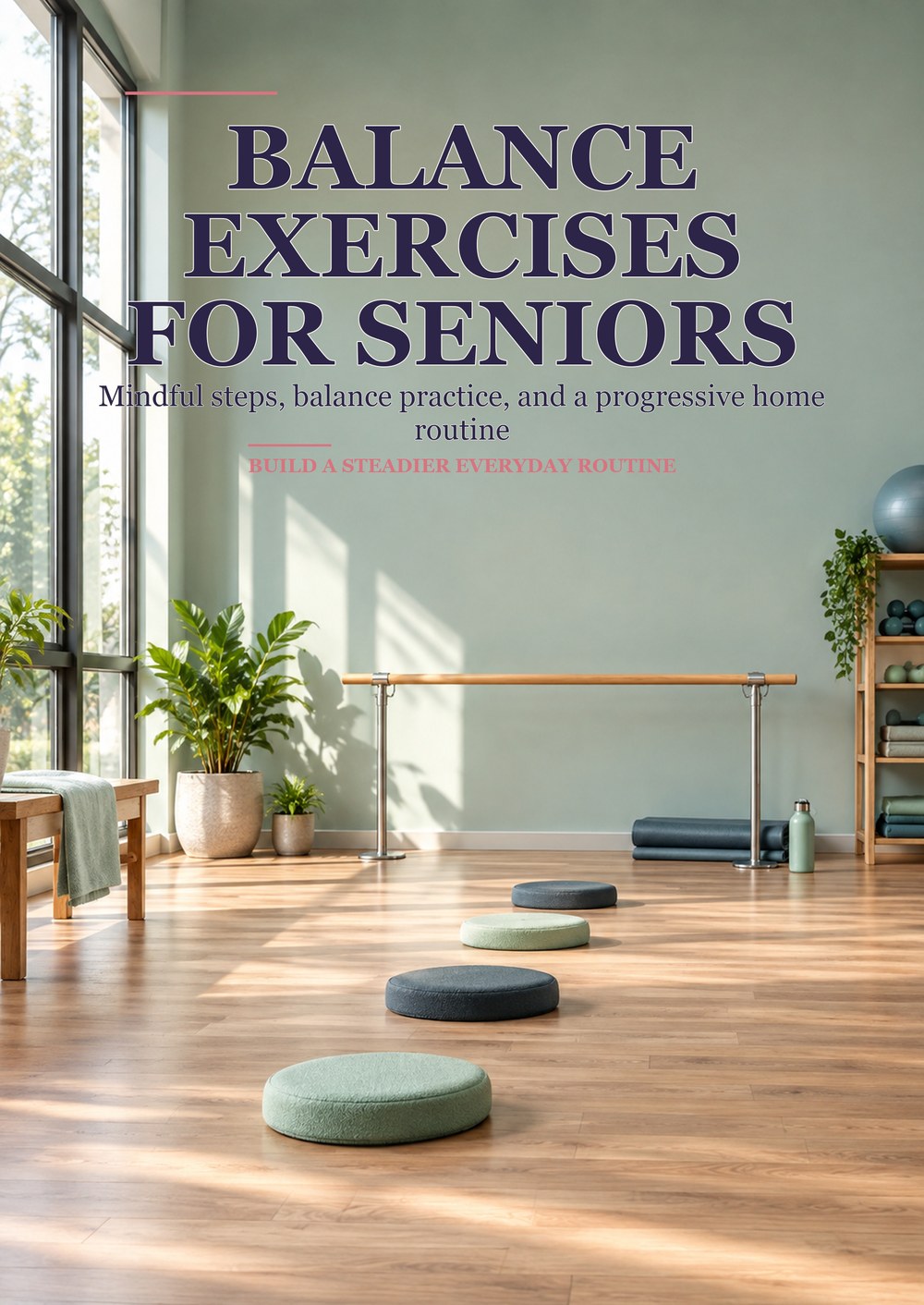 BALANCE EXERCISES FOR SENIORS Mindful steps, balance practice, and a progressive home routine BUILD A STEADIER EVERYDAY ROUTINE cover