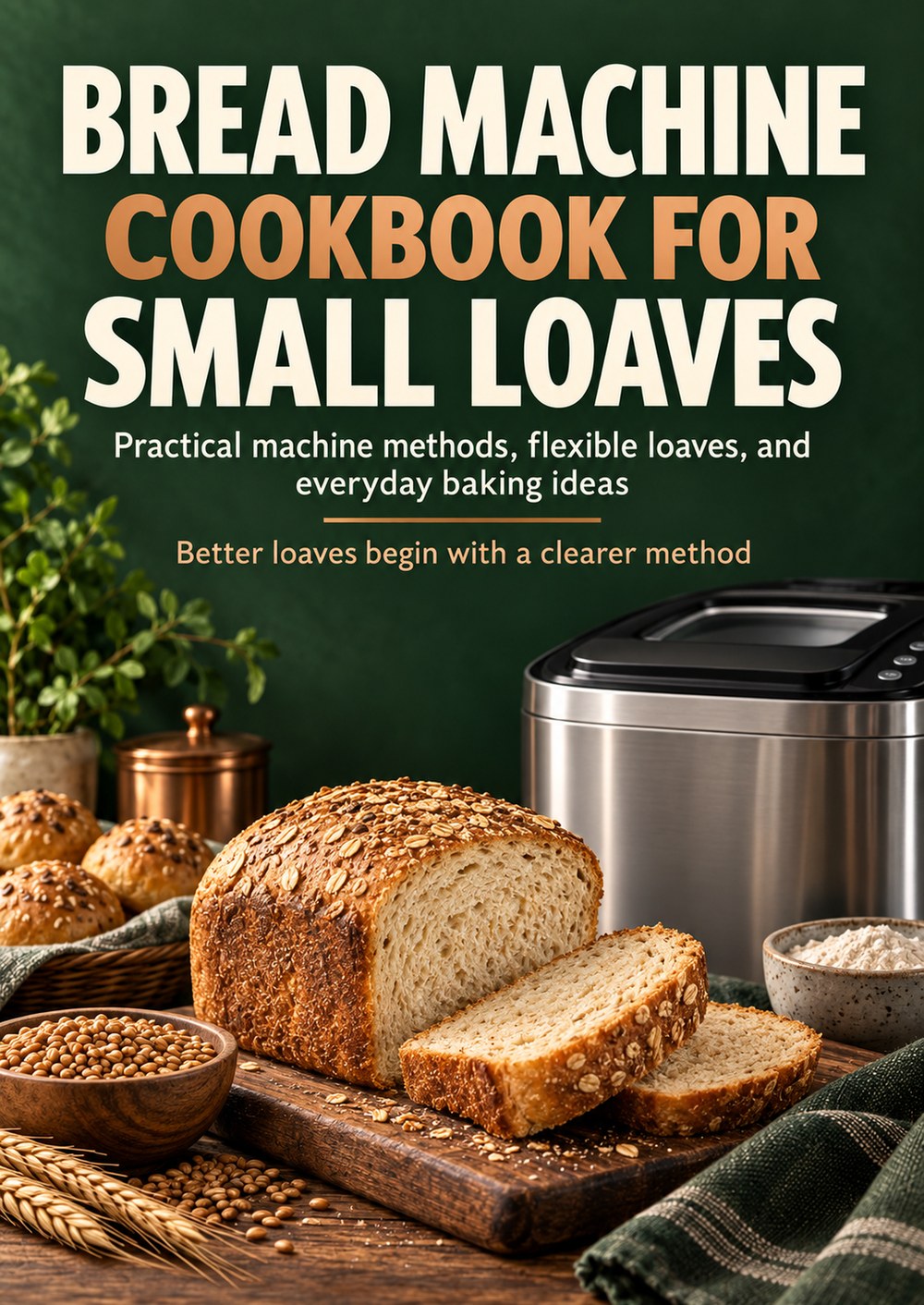 BREAD MACHINE COOKBOOK FOR SMALL LOAVES Practical machine methods, flexible loaves, and everyday baking ideas BETTER LOAVES BEGIN WITH A CLEARER METHOD cover