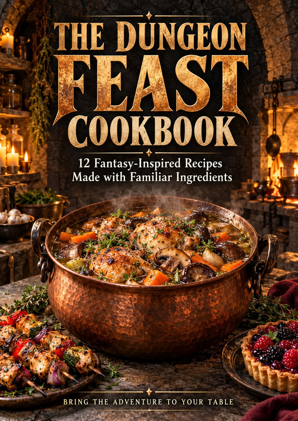 THE DUNGEON FEAST COOKBOOK 12 Fantasy-Inspired Recipes Made with Familiar Ingredients BRING THE ADVENTURE TO YOUR TABLE cover