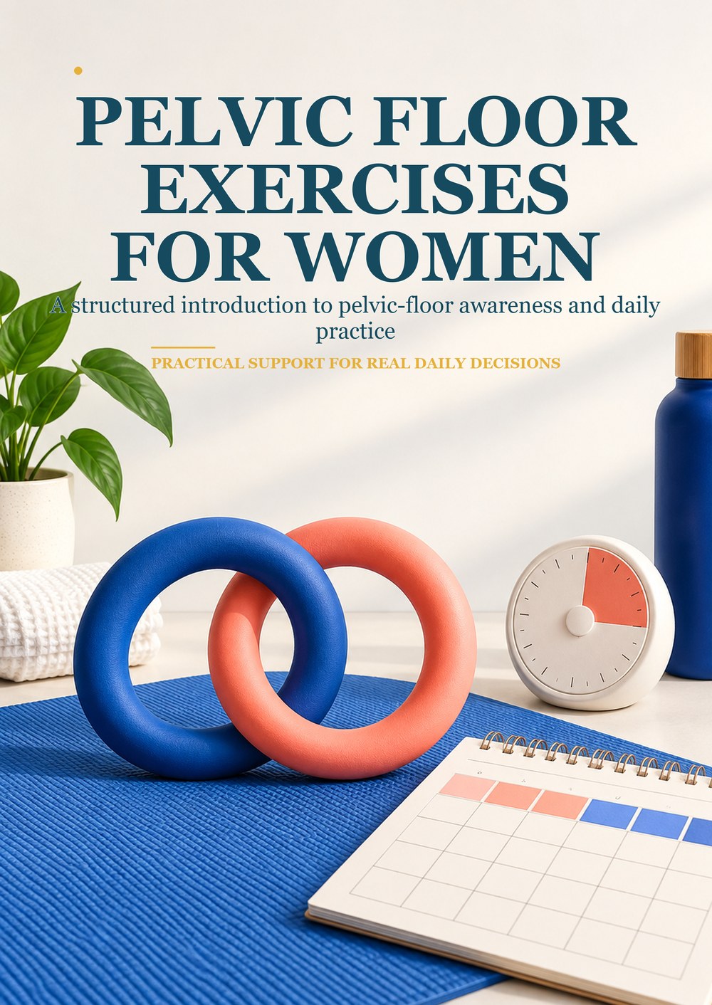 PELVIC FLOOR EXERCISES FOR WOMEN A structured introduction to pelvic-floor awareness and daily practice PRACTICAL SUPPORT FOR REAL DAILY DECISIONS cover