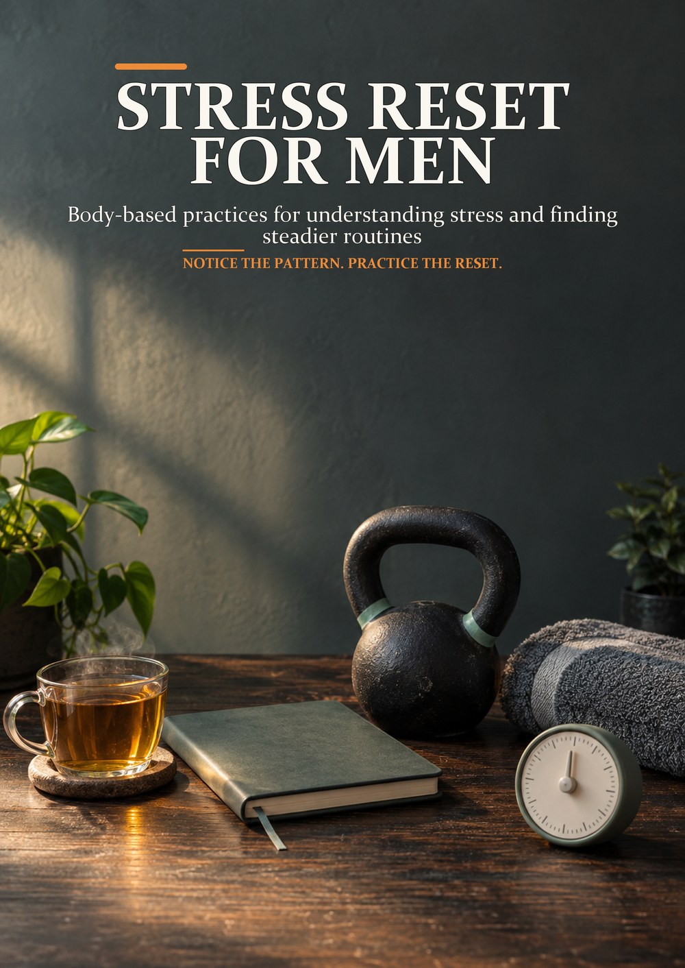 STRESS RESET FOR MEN Body-based practices for understanding stress and finding steadier routines NOTICE THE PATTERN. PRACTICE THE RESET. cover