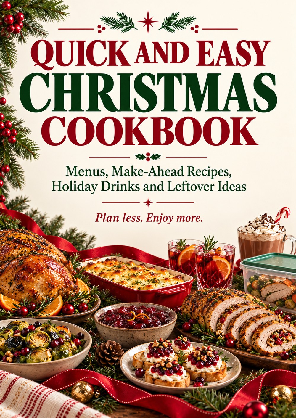 QUICK AND EASY CHRISTMAS COOKBOOK Menus, Make-Ahead Recipes, Holiday Drinks and Leftover Ideas PLAN LESS. ENJOY MORE. cover