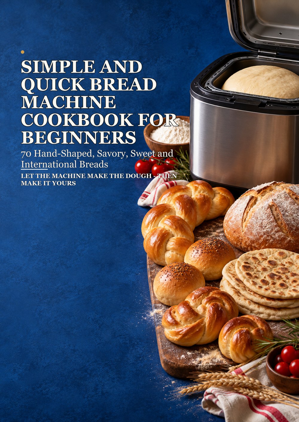 SIMPLE AND QUICK BREAD MACHINE COOKBOOK FOR BEGINNERS 70 Hand-Shaped, Savory, Sweet and International Breads LET THE MACHINE MAKE THE DOUGH - THEN MAKE IT YOURS cover