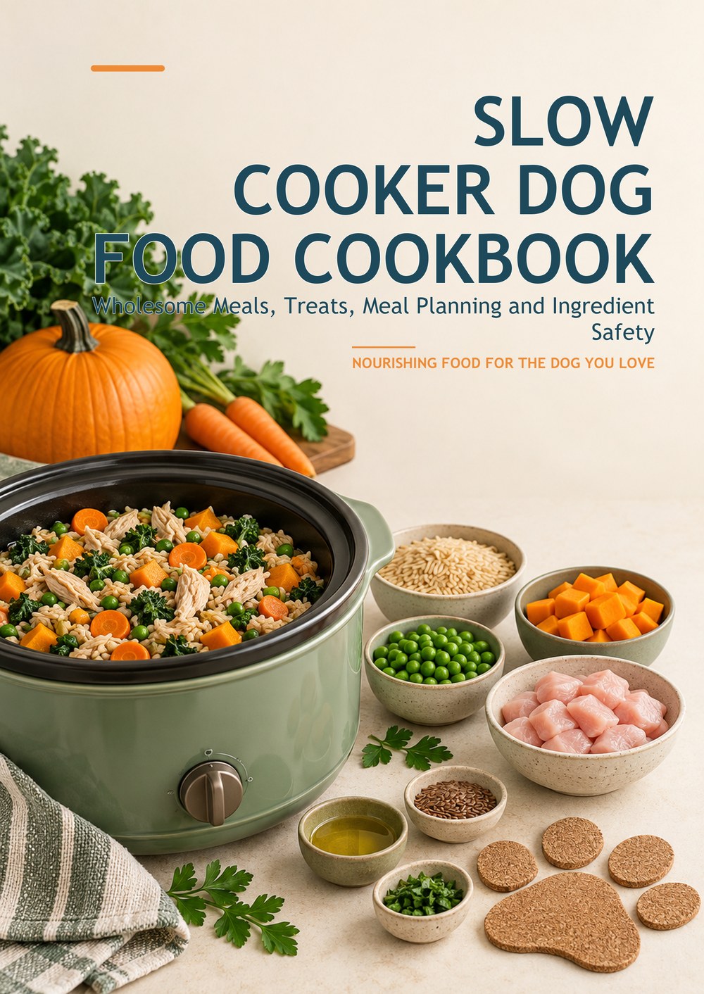SLOW COOKER DOG FOOD COOKBOOK Wholesome Meals, Treats, Meal Planning and Ingredient Safety NOURISHING FOOD FOR THE DOG YOU LOVE cover