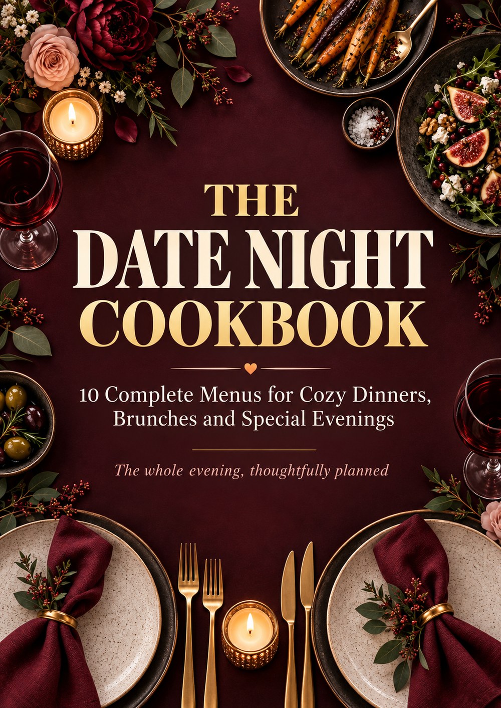 THE DATE NIGHT COOKBOOK 10 Complete Menus for Cozy Dinners, Brunches and Special Evenings THE WHOLE EVENING, THOUGHTFULLY PLANNED cover