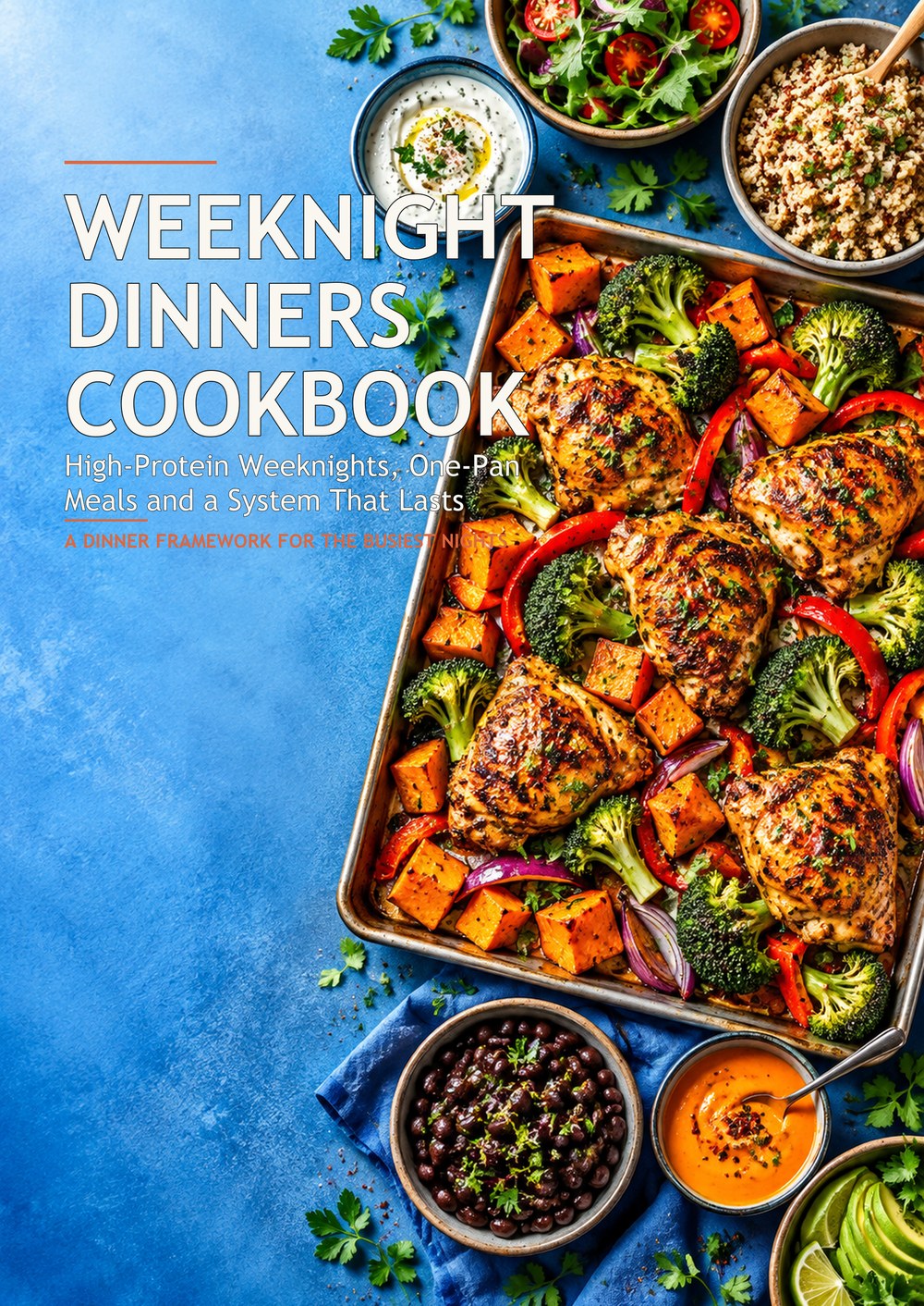 WEEKNIGHT DINNERS COOKBOOK High-Protein Weeknights, One-Pan Meals and a System That Lasts A DINNER FRAMEWORK FOR THE BUSIEST NIGHTS cover