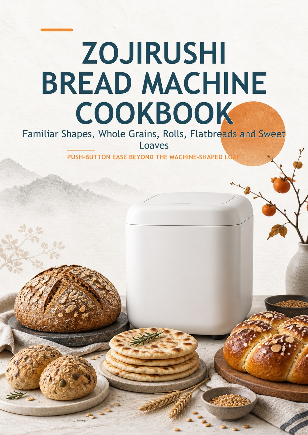 ZOJIRUSHI BREAD MACHINE COOKBOOK Familiar Shapes, Whole Grains, Rolls, Flatbreads and Sweet Loaves PUSH-BUTTON EASE BEYOND THE MACHINE-SHAPED LOAF cover