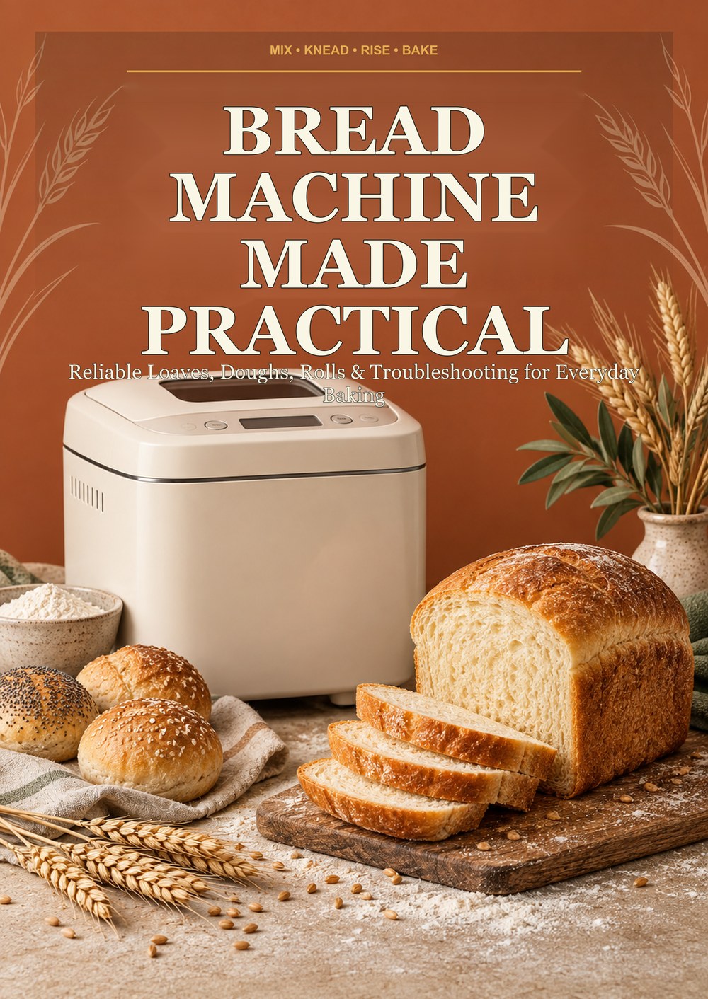 BREAD MACHINE MADE PRACTICAL Reliable Loaves, Doughs, Rolls & Troubleshooting for Everyday Baking MIX • KNEAD • RISE • BAKE cover