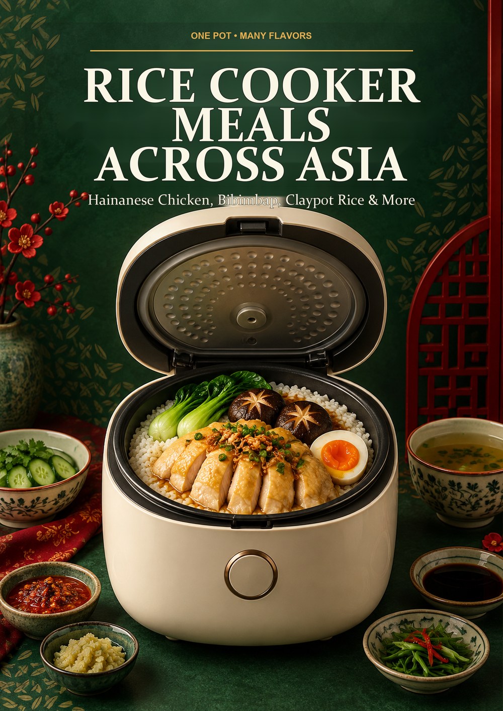 RICE COOKER MEALS ACROSS ASIA Hainanese Chicken, Bibimbap, Claypot Rice & More ONE POT • MANY FLAVORS cover