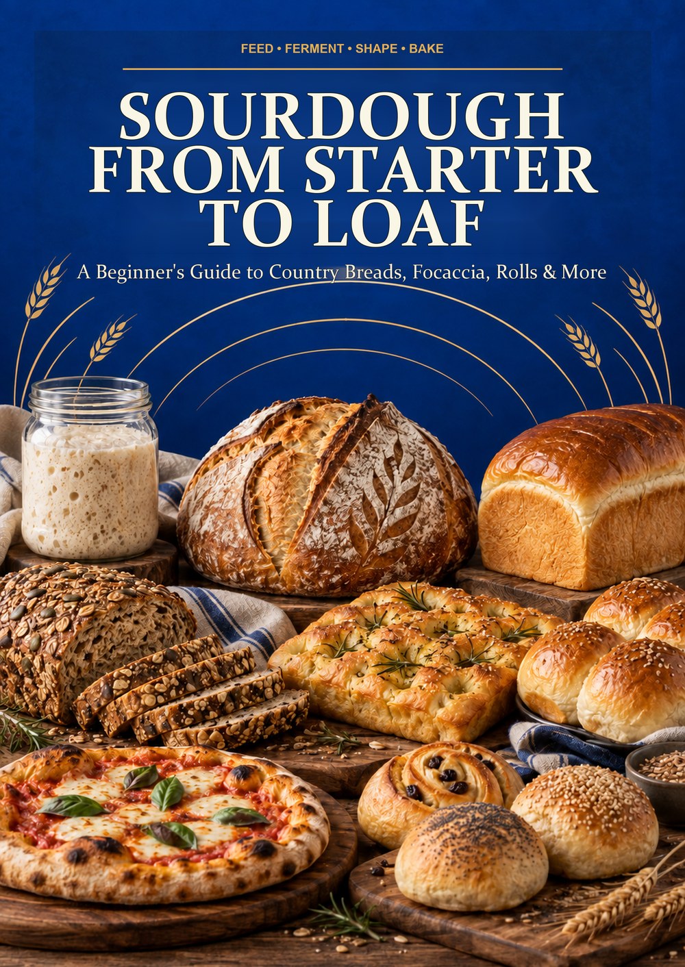 SOURDOUGH FROM STARTER TO LOAF A Beginner's Guide to Country Breads, Focaccia, Rolls & More FEED • FERMENT • SHAPE • BAKE cover