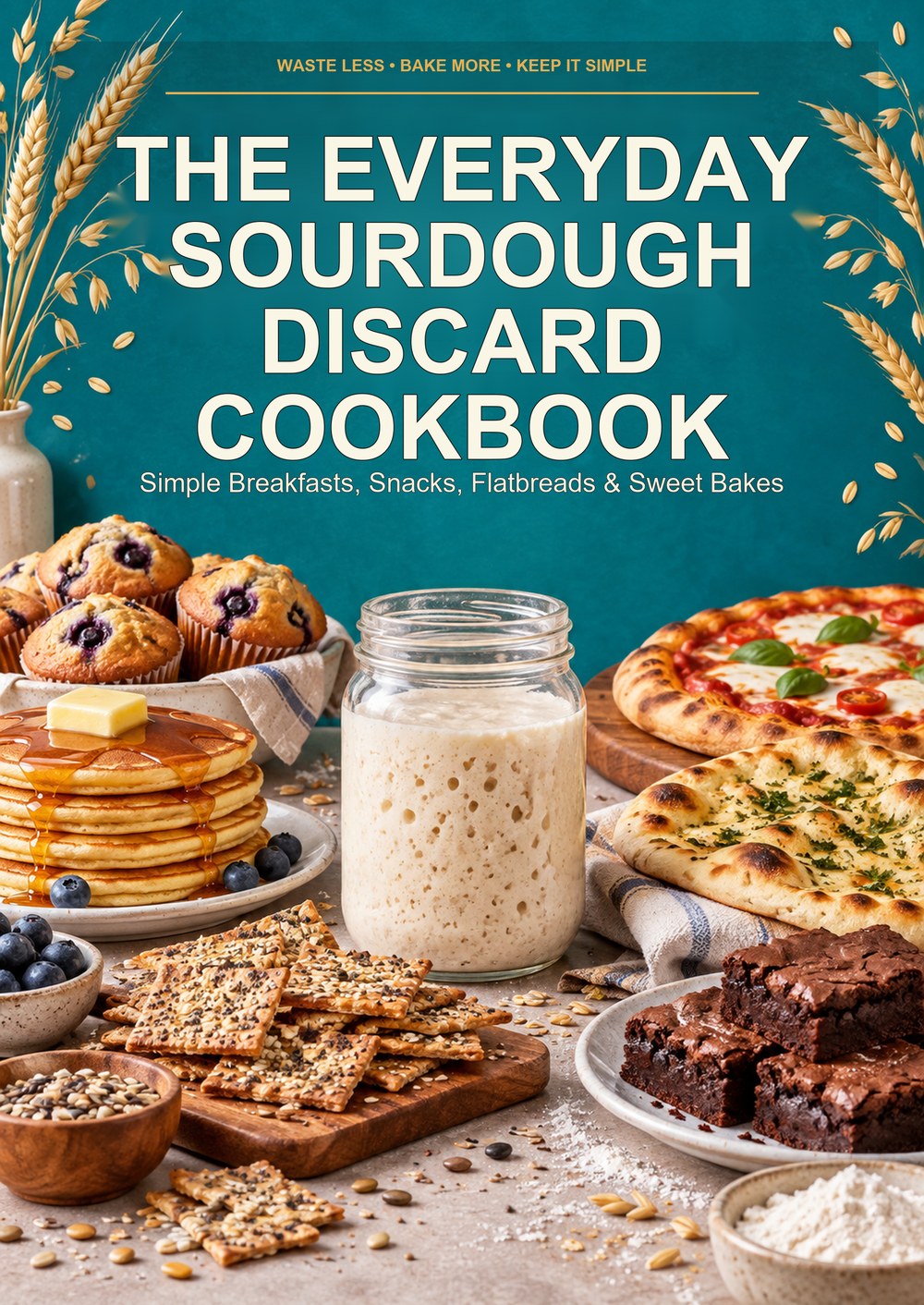 THE EVERYDAY SOURDOUGH DISCARD COOKBOOK Simple Breakfasts, Snacks, Flatbreads & Sweet Bakes WASTE LESS • BAKE MORE • KEEP IT SIMPLE cover