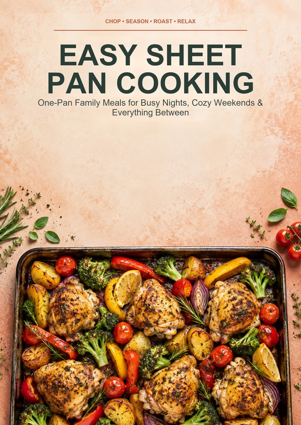 EASY SHEET PAN COOKING One-Pan Family Meals for Busy Nights, Cozy Weekends & Everything Between CHOP • SEASON • ROAST • RELAX cover