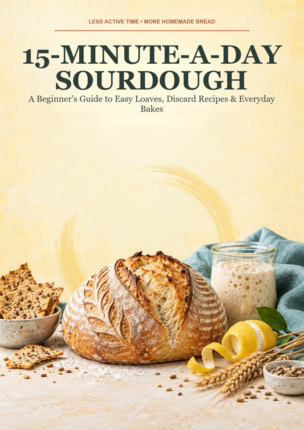 15-MINUTE-A-DAY SOURDOUGH A Beginner's Guide to Easy Loaves, Discard Recipes & Everyday Bakes LESS ACTIVE TIME • MORE HOMEMADE BREAD cover