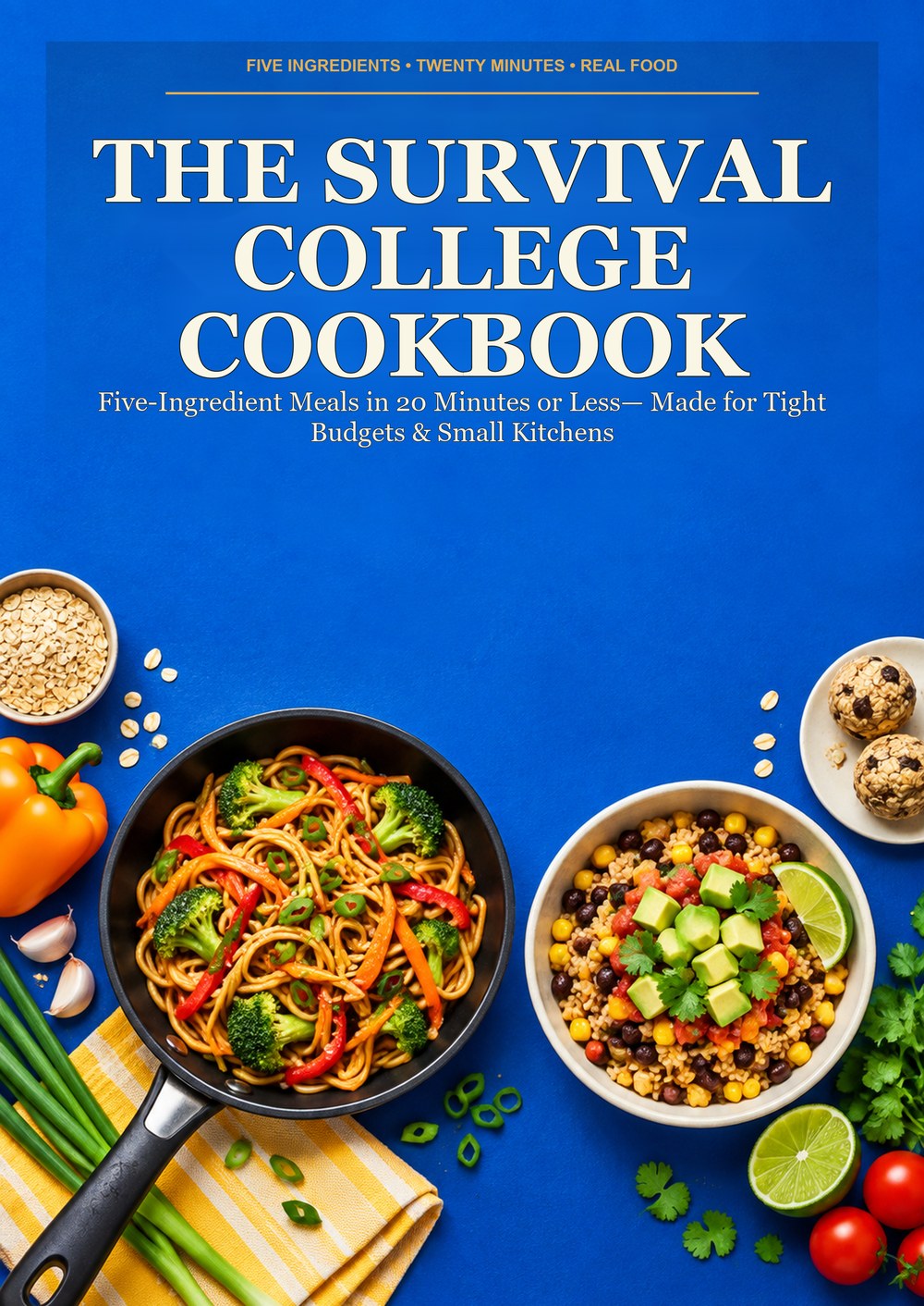 THE SURVIVAL COLLEGE COOKBOOK Five-Ingredient Meals in 20 Minutes or Less— Made for Tight Budgets & Small Kitchens FIVE INGREDIENTS • TWENTY MINUTES • REAL FOOD cover