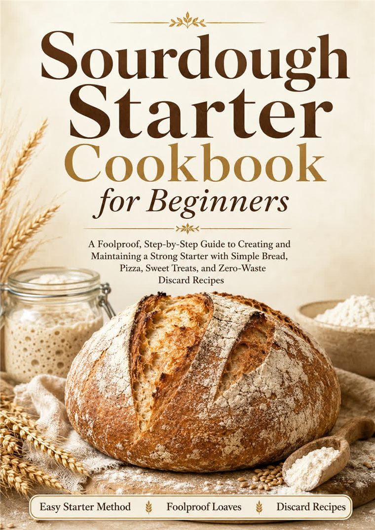 Sourdough Starter Cookbook for Beginners cover