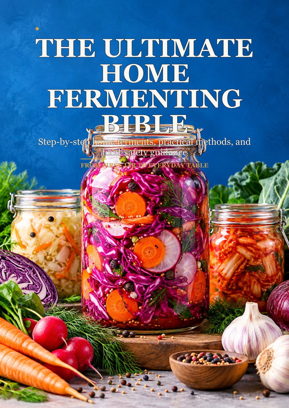 THE ULTIMATE HOME FERMENTING BIBLE Step-by-step home ferments, practical methods, and food-safety guidance FROM FIRST JAR TO EVERYDAY TABLE cover