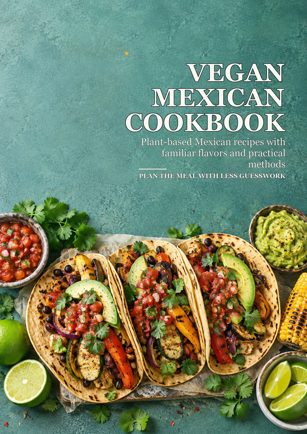 VEGAN MEXICAN COOKBOOK Plant-based Mexican recipes with familiar flavors and practical methods PLAN THE MEAL WITH LESS GUESSWORK cover