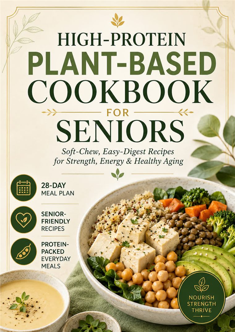 High-Protein Plant-Based Cookbook for Seniors cover